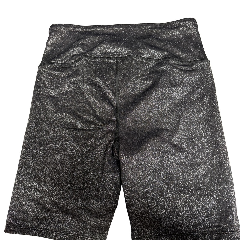 ALO Yoga Women's charcoal glitter high rise bike shorts - Picture 4 of 7